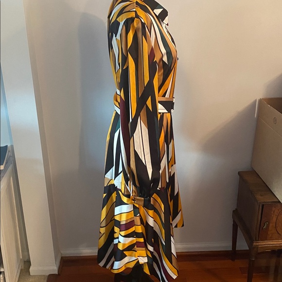 Karl Lagerfeld NWT stripped retro look dress asymmetrical size 14 - Picture 5 of 13